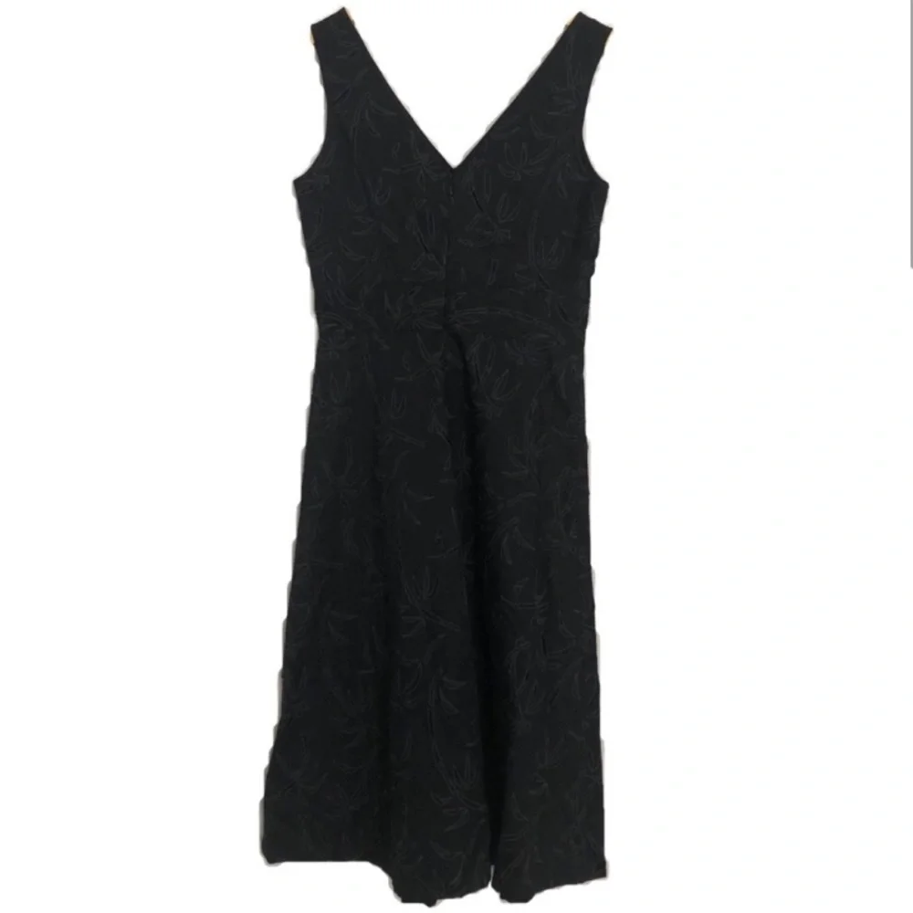 J. Crew Black Petite Embroidery A-line Dress